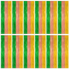 ZATAYE front view of 12-pack fringe curtains showing colorful tropical entrance benefit