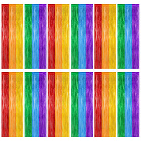 ZATAYE front view of rainbow fringe pack showing bright colors and easy setup