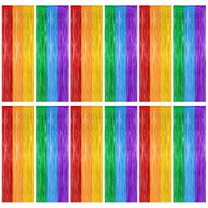 ZATAYE front view of rainbow fringe pack showing bright colors and easy setup