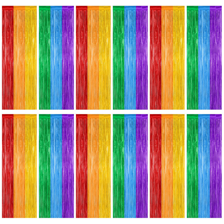 ZATAYE front view of rainbow fringe pack showing bright colors and easy setup