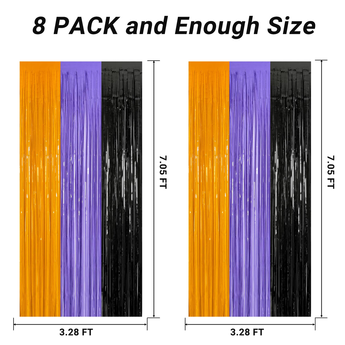 ZATAYE orange-purple-black fringe streamers for bold party decor