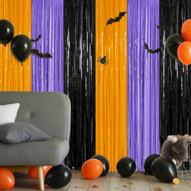 ZATAYE orange-purple-black backdrop enhances wall décor