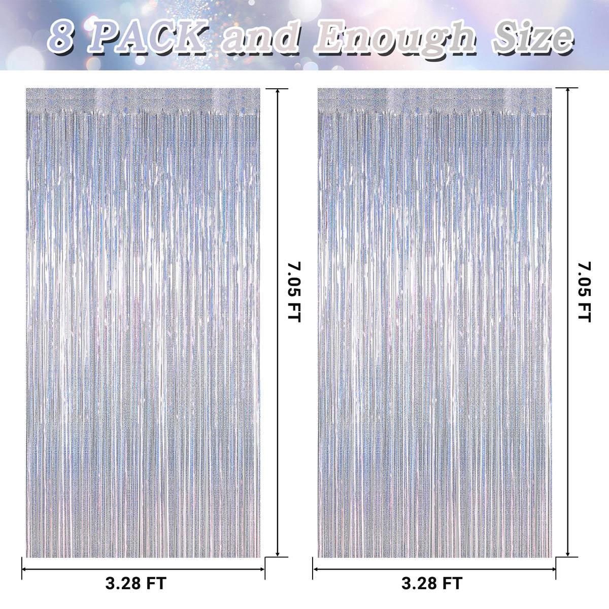 ZATAYE metallic foil curtain creates bold reflections for NYE booths.