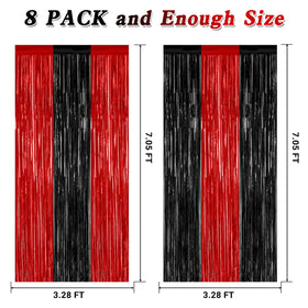 ZATAYE metallic fringe curtain backdrop adds depth with shimmering reflections for parties.