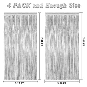 ZATAYE metallic silver curtains backdrop enhances glamorous party visuals
