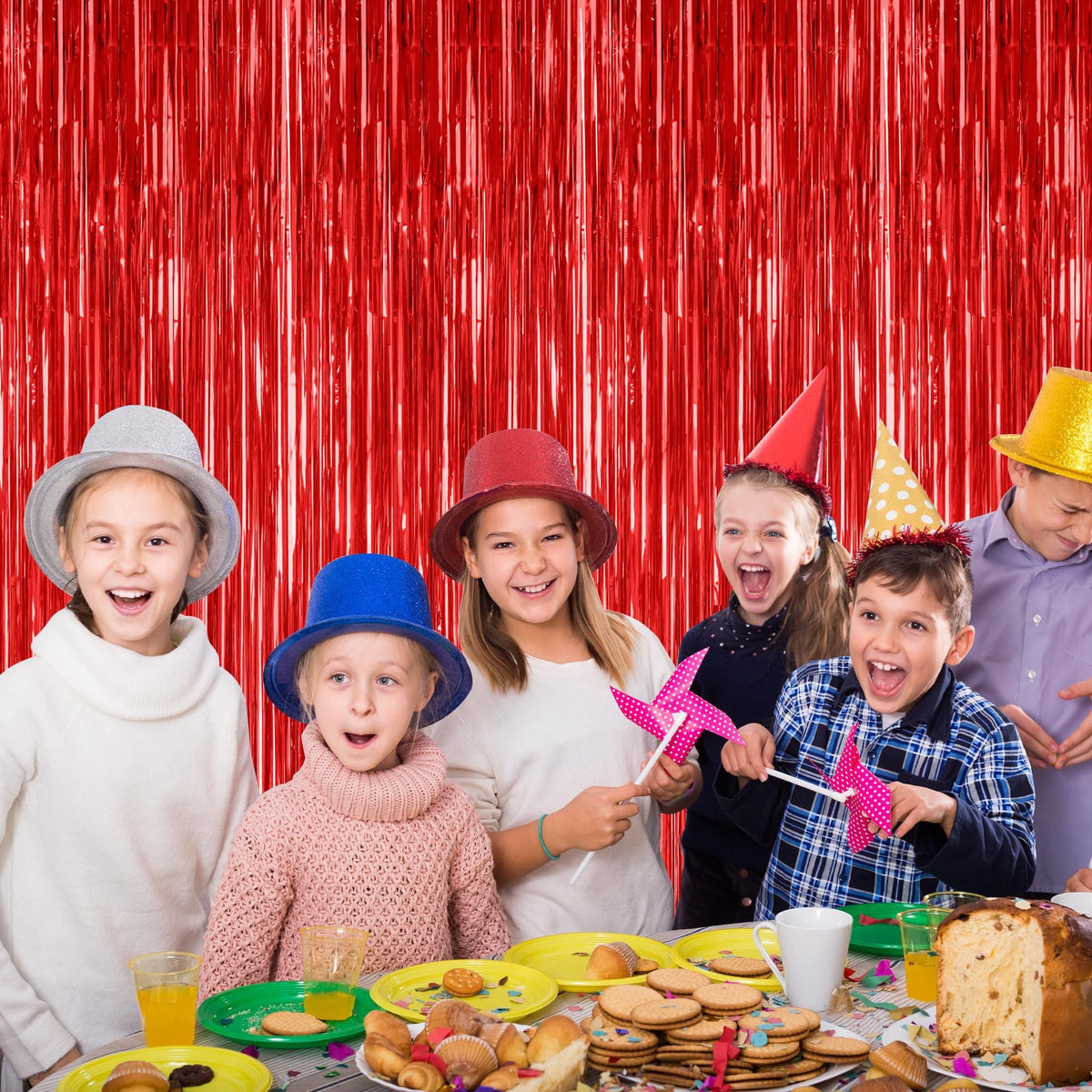 ZATAYE photo booth backdrop creates a crisp, shimmering photo area