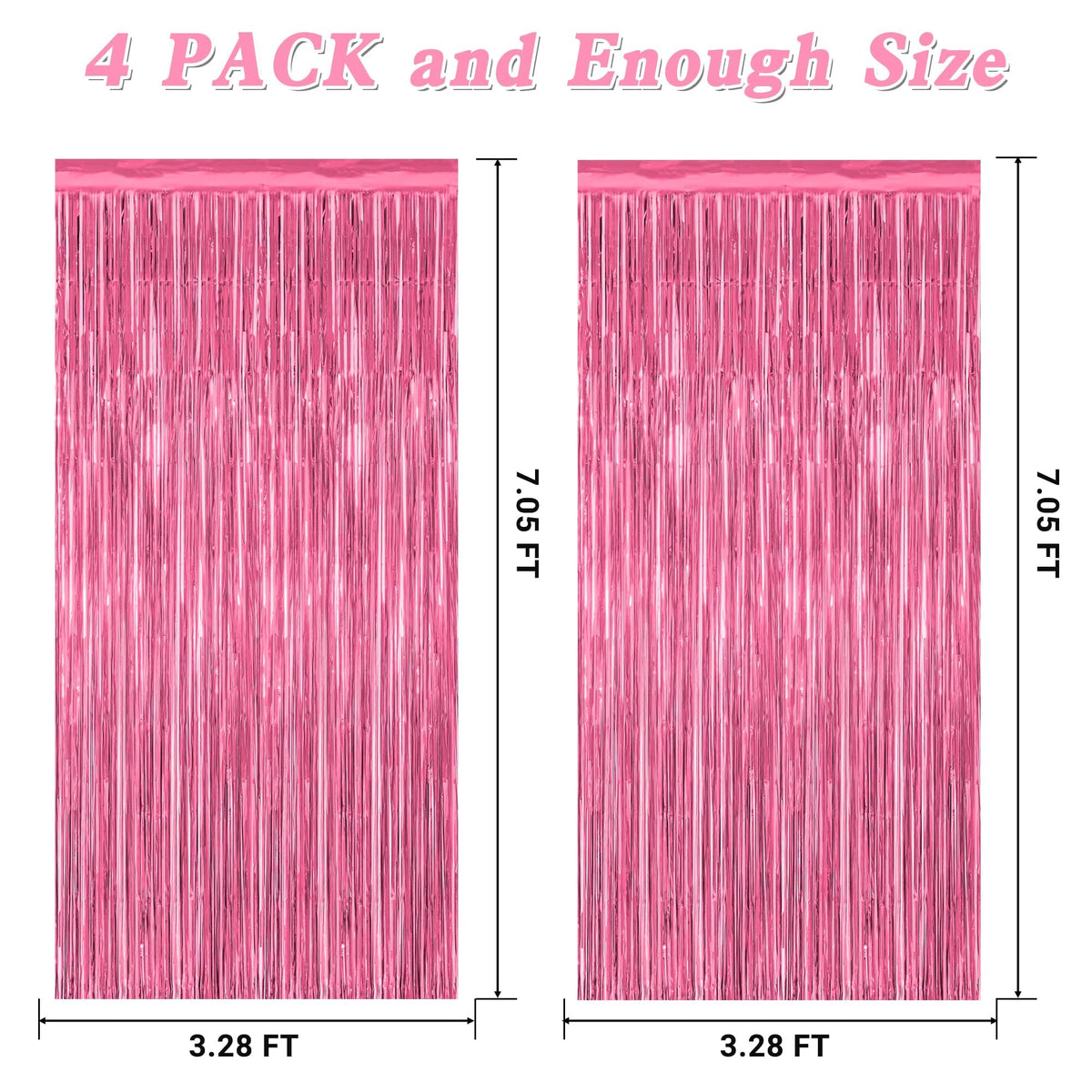 ZATAYE pink fringe curtain reflecting light for festive scenes
