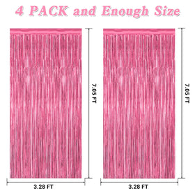ZATAYE pink fringe curtain reflecting light for festive scenes