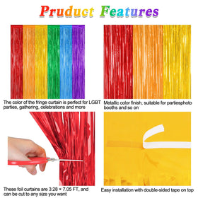 ZATAYE rainbow curtain set for versatile birthday party decoration