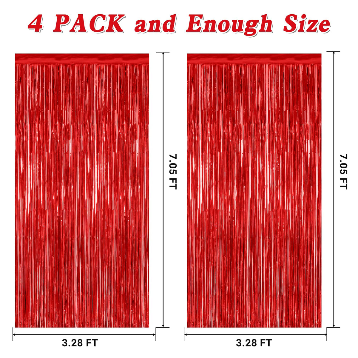 ZATAYE red foil fringe curtain adds sparkle to Valentine events