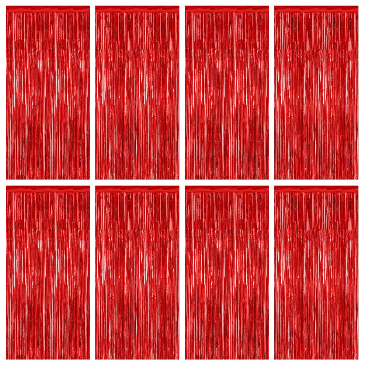 ZATAYE red tinsel backdrop for festive photo booth setup