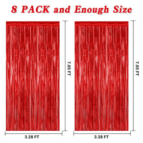 ZATAYE red fringe curtain shimmering for Valentine’s Day decor