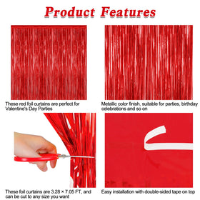 ZATAYE red backdrops stacked neatly for romantic event decor