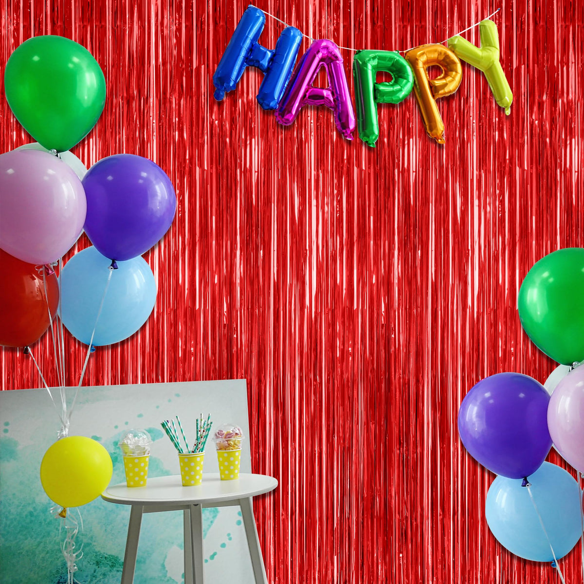 ZATAYE red backdrop ready for photo moments and celebrations