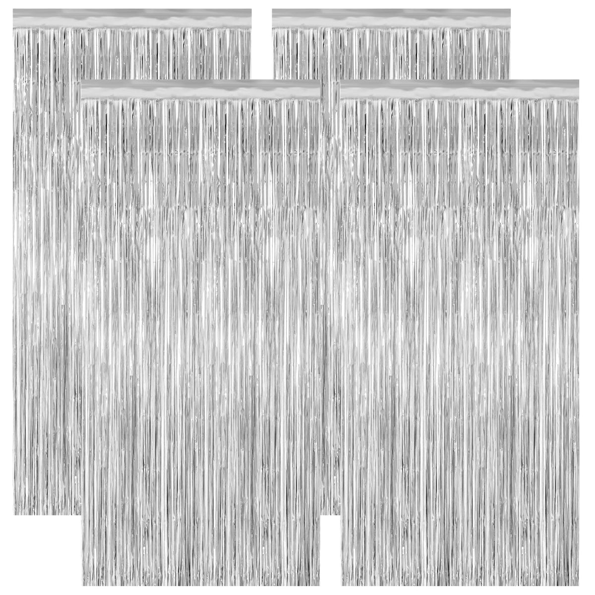 ZATAYE silver fringe backdrop for striking photo booth moments