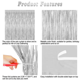 ZATAYE tinsel backdrop with reflective surface elevates decor shine