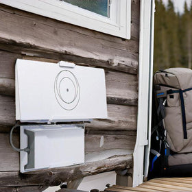 Zatelitount Starlink Gen3 compact stand supports desktop use without blocking ports.