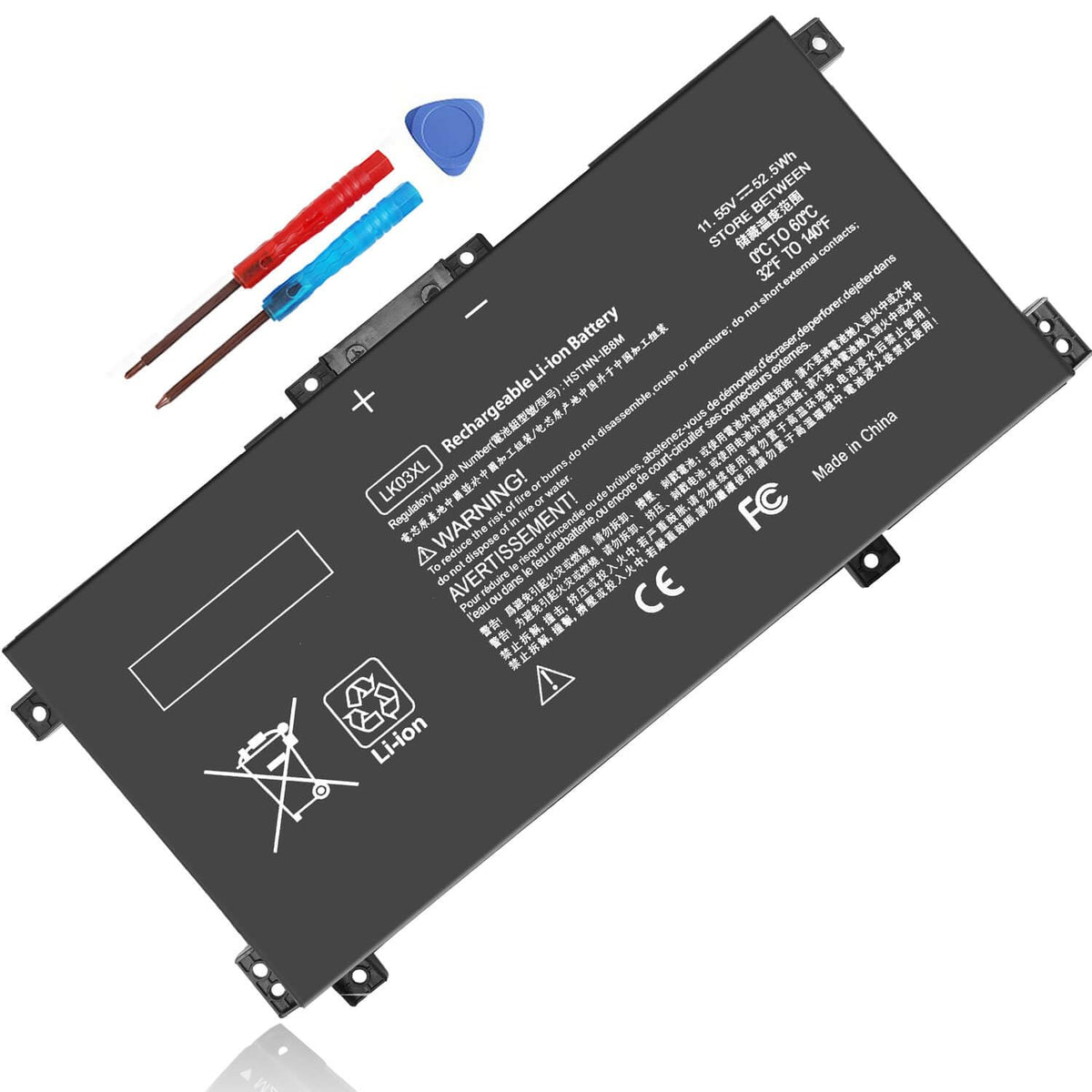 ZAYAUPVL LK03XL front packaging showing battery and included tools benefiting quick replacement