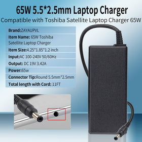 ZAYAUPVL 5.5x2.5mm connector on a Toshiba charger ready for compatibility.