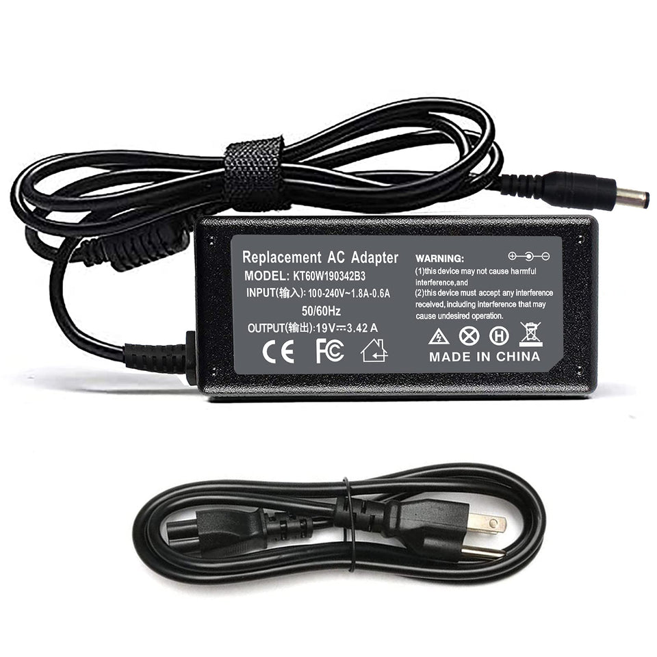 ZAYAUPVL 65W Toshiba satellite charger front view showing compact design.