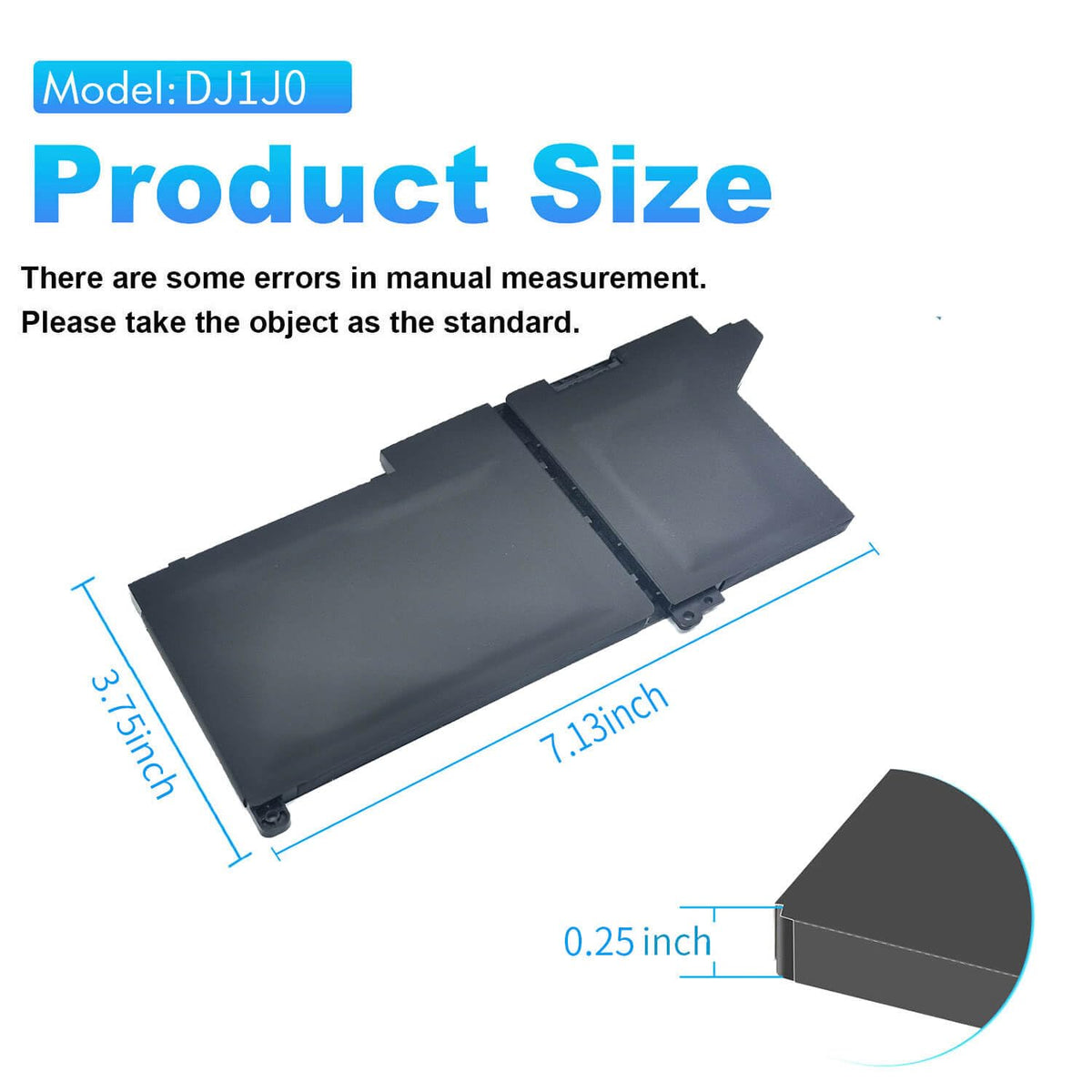 Dell Latitude 7290 replacement battery with compact 3-cell pack