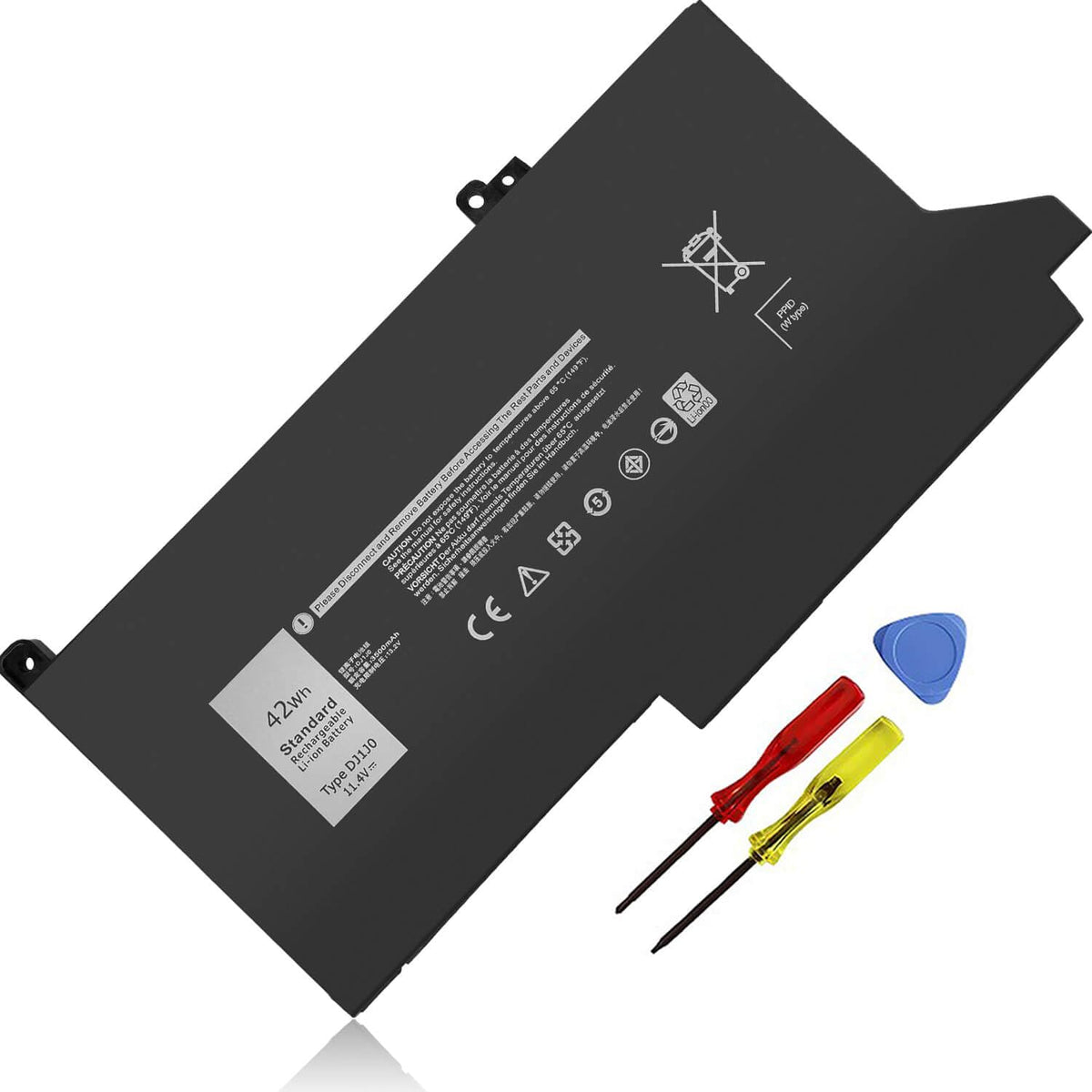 ZAYAUPVL DJ1J0 battery assembly with 3-cell design for Dell Latitude laptops