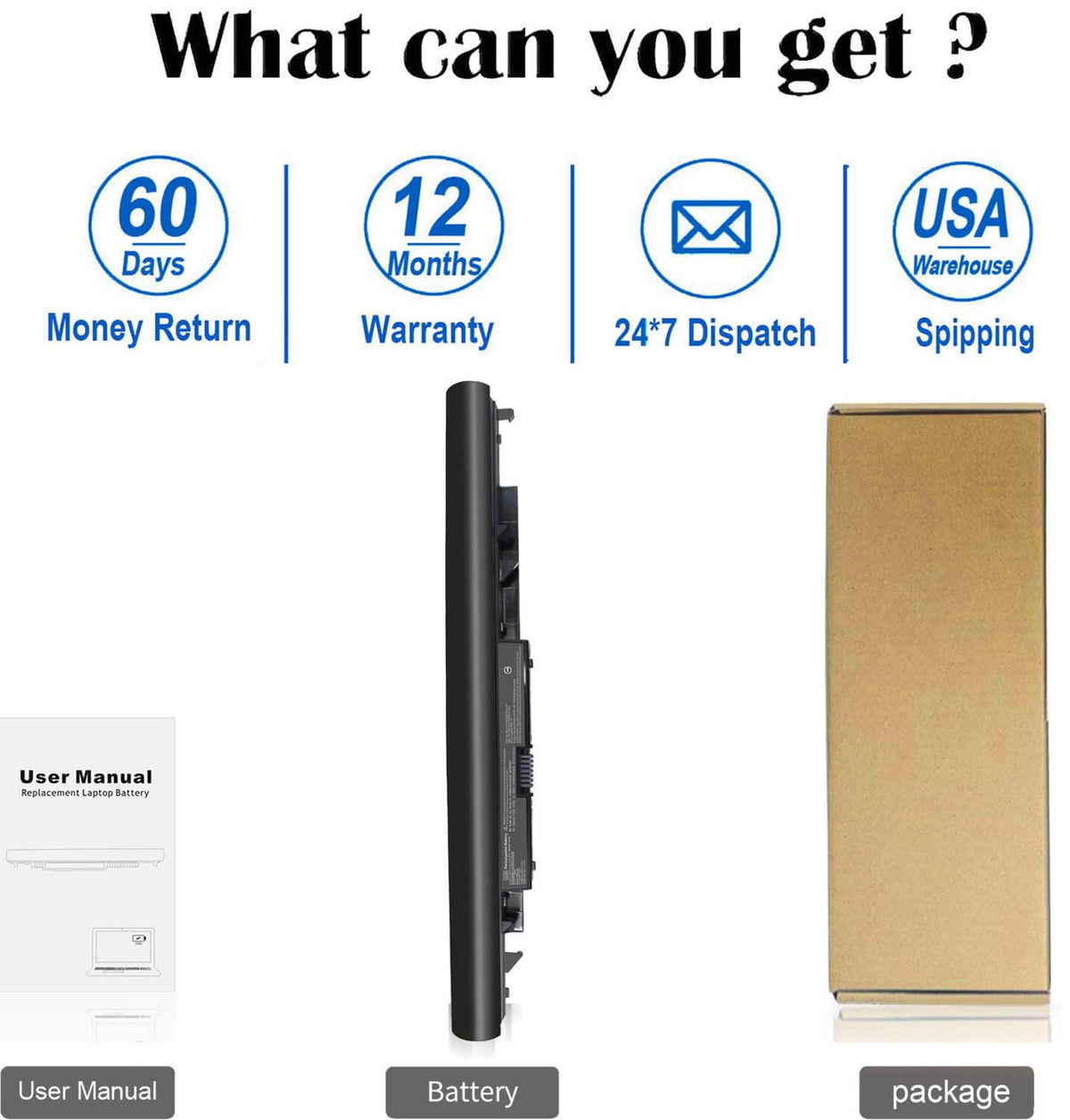 ZAYAUPVL JC04 battery in black casing for HP upgrade.