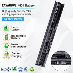 ZAYAUPVL VI04 battery back view highlighting compact form factor for HP laptops.