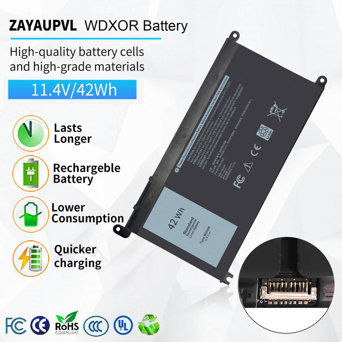 Tools and quick-start guide included with ZAYAUPVL WDX0R battery
