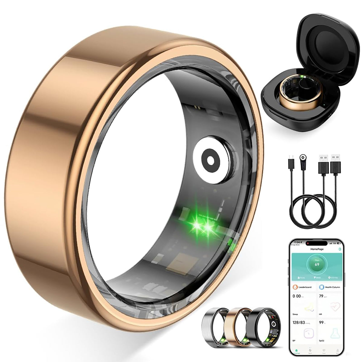 ZBNMY front packaging showing ring and free charging case, highlighting convenience