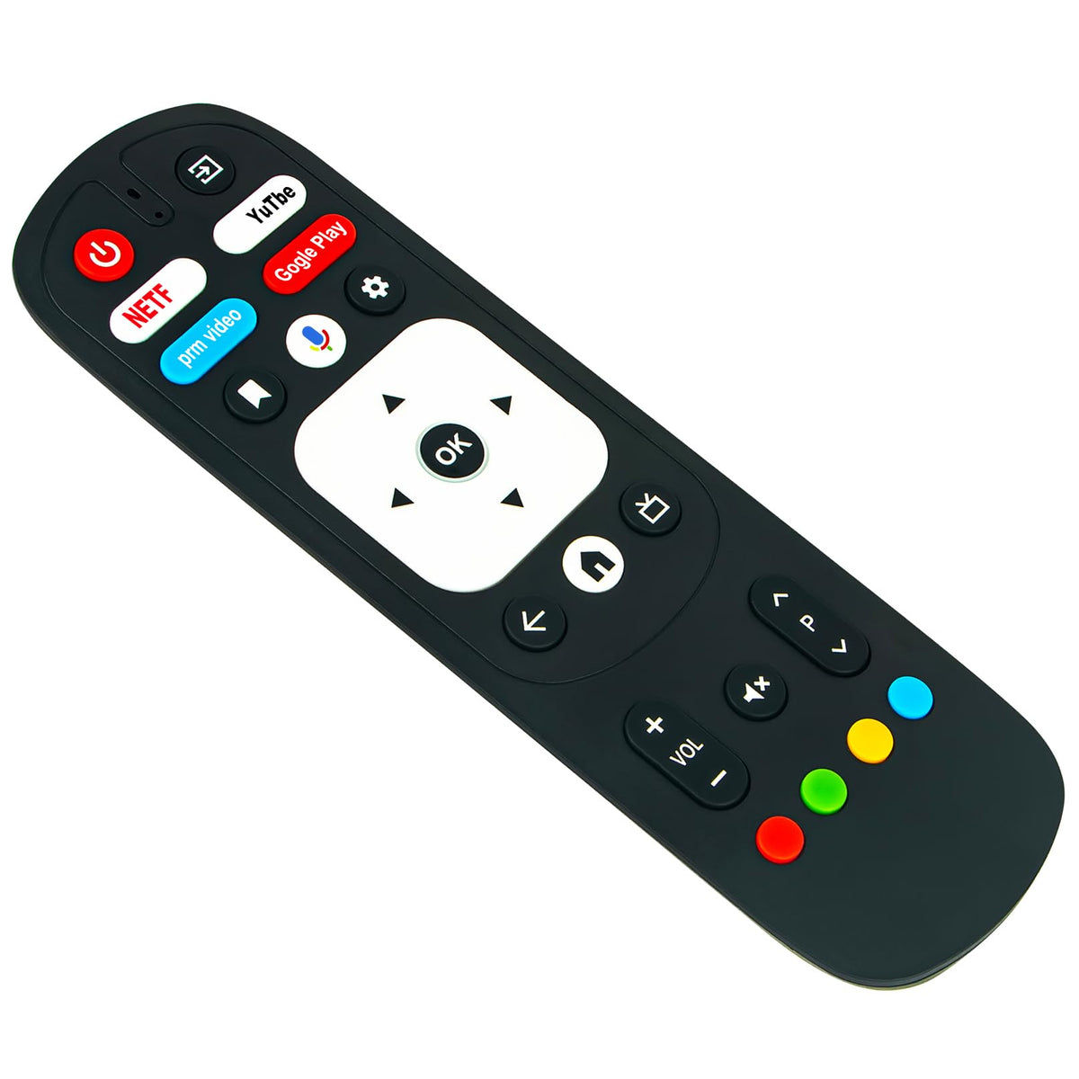 ZdalaMit detailed buttons for volume, channel, playback, clear labeling