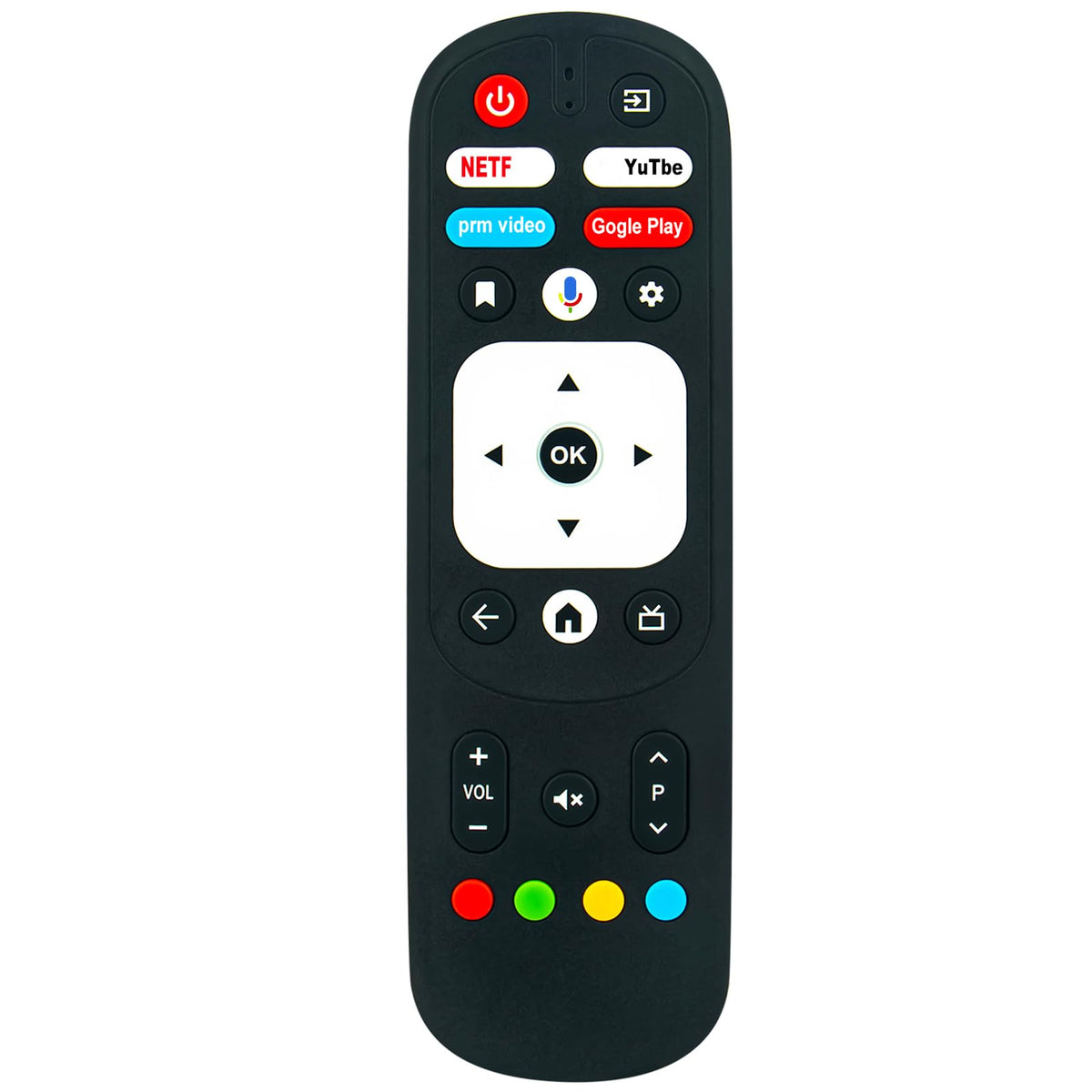 ZdalaMit remote front view showing full button layout, easy replacement