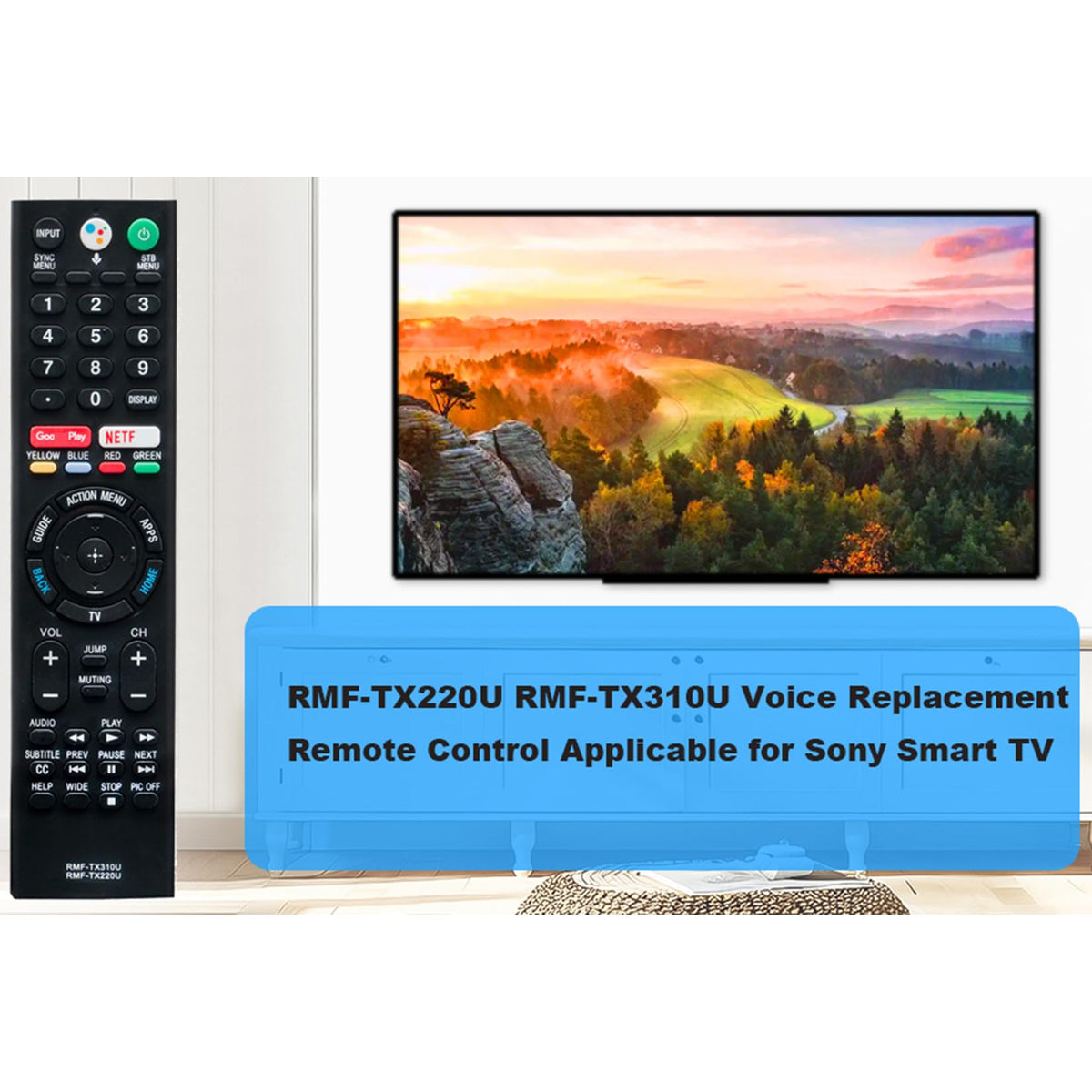 ZdalaMit RMF-TX310U hand-holding remote illustrating comfortable use