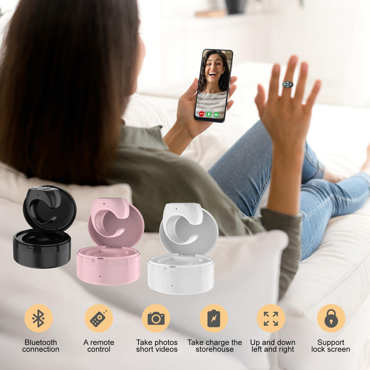 ZDHCM remote worn on finger demonstrating hands-free control benefit