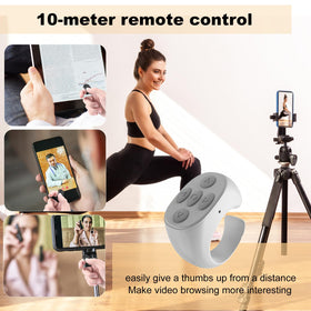 ZDHCM remote beside smartphone showing compact size and portability benefit