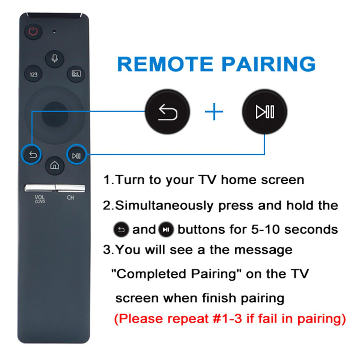 Ergonomic design of BN59-01298H remote for comfortable daily use.