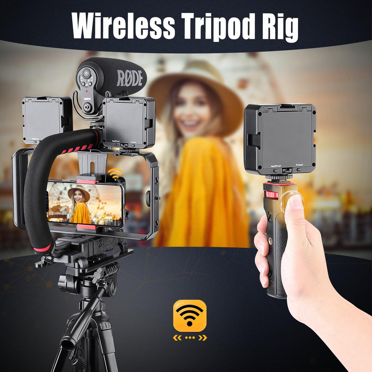 Zeadio mounted to a DSLR side view demonstrating secure camera attachment and steady framing
