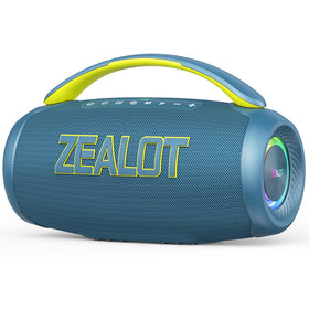 ZEALOT 80W portable Bluetooth speaker front view outdoors with crisp highs and punchy bass