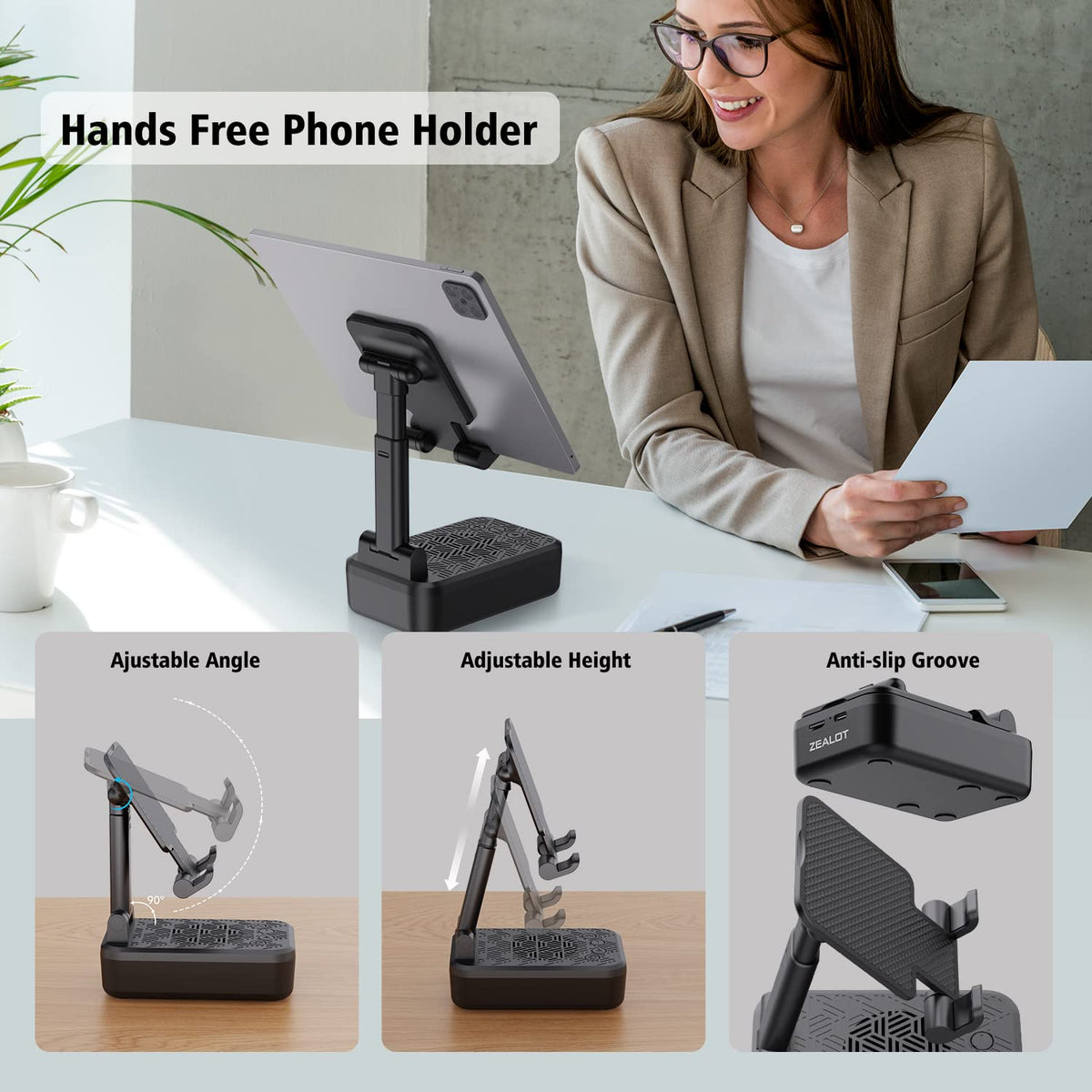 ZEALOT anti-slip base protects devices on any surface