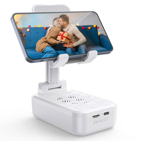 ZEALOT cell phone stand with Bluetooth speaker enables hands-free viewing.