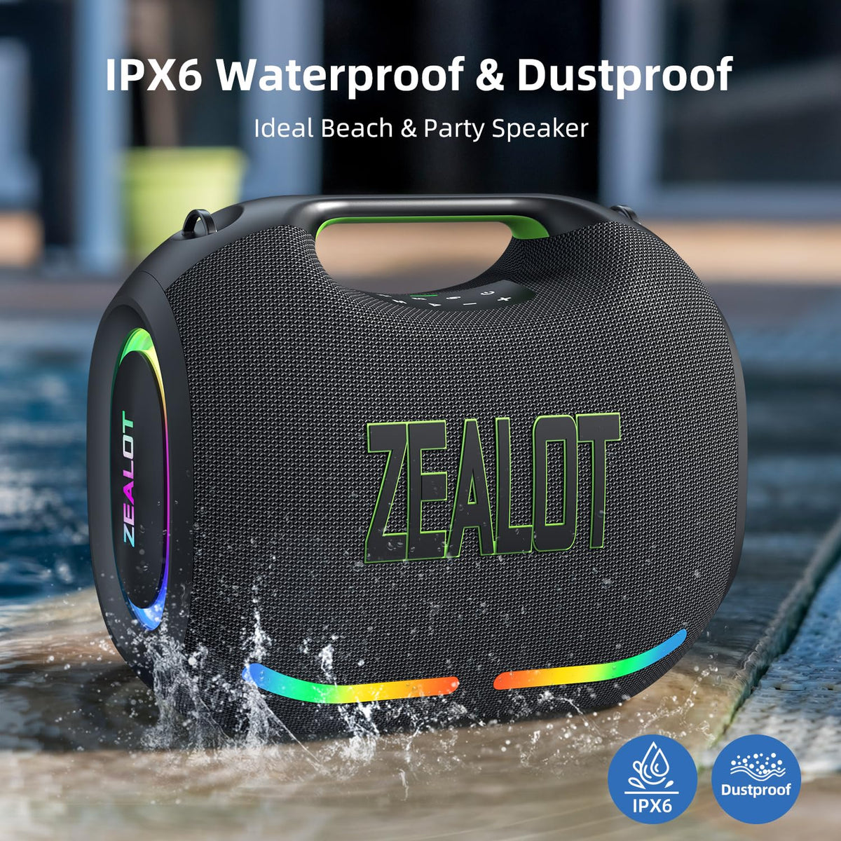ZEALOT loud speaker Bluetooth 5.3 connection icon for fast pairing