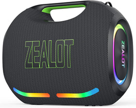 ZEALOT loud speaker front view with LED lights for outdoor parties