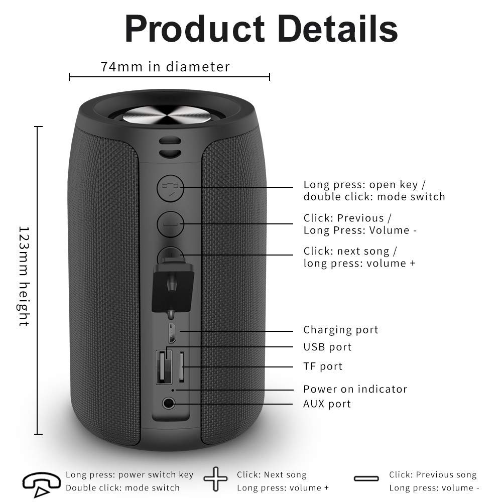 ZEALOT S32 compact cylindrical design fits in a backpack