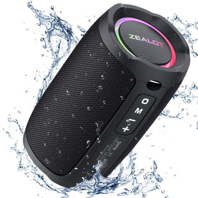 ZEALOT S49 portable speaker front view with RGB lighting