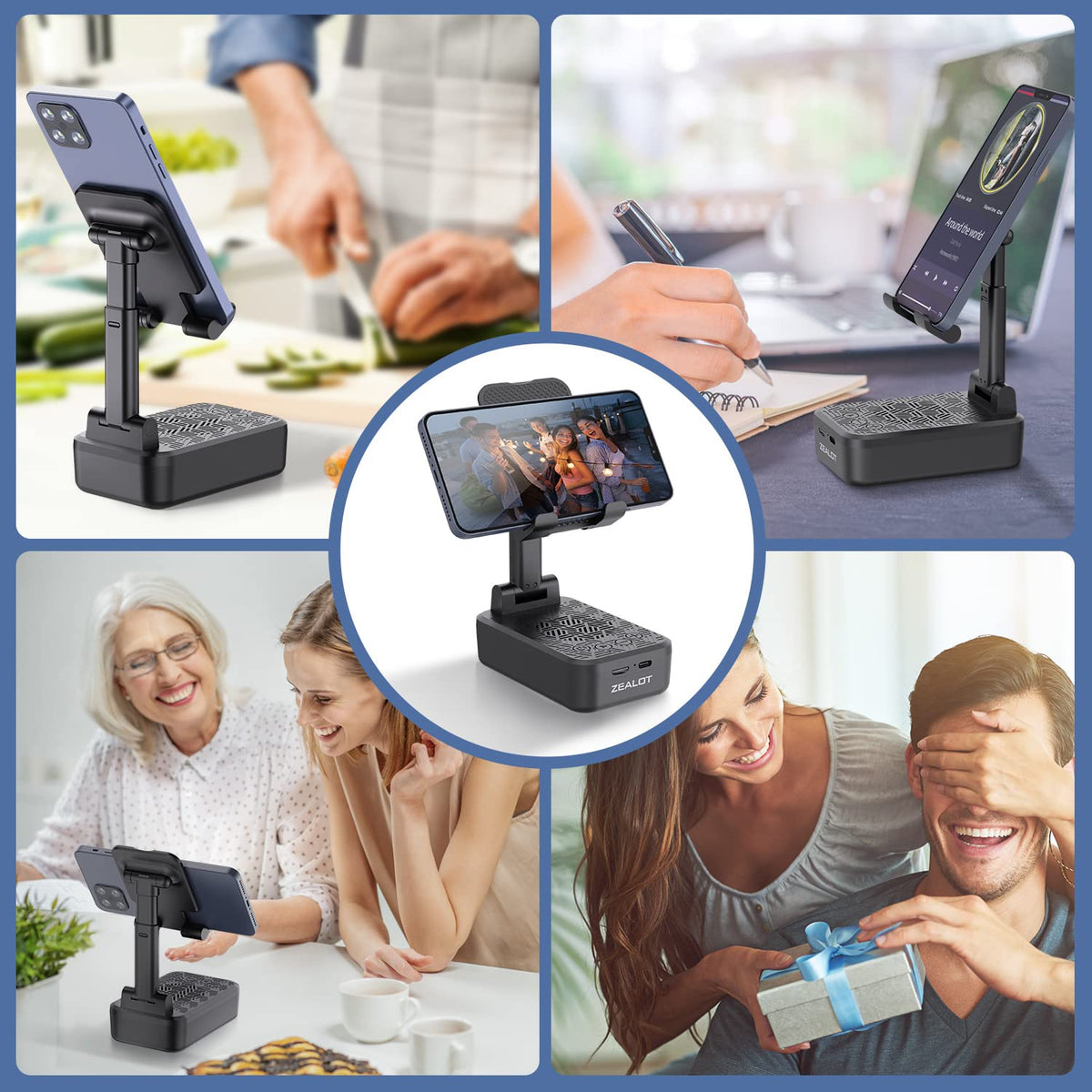 ZEALOT wide-compatibility induction speaker easily pairs with smartphones and tablets