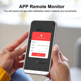 Zecamin app notification screen showing instant alerts for remote peace of mind