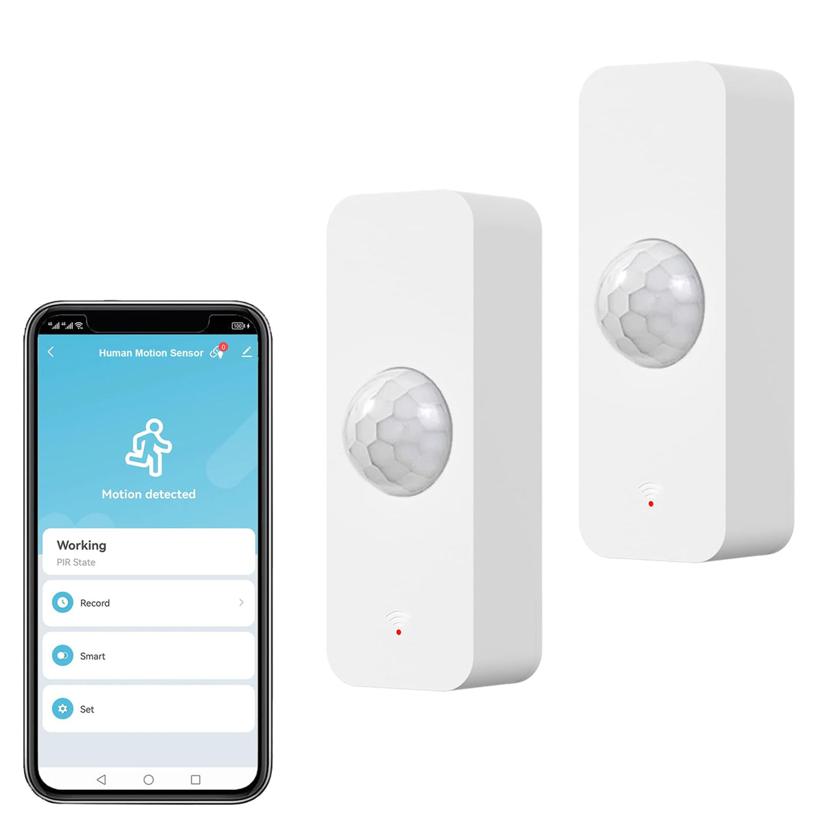 Zecamin WiFi Motion Sensor in living room enabling real-time alerts.