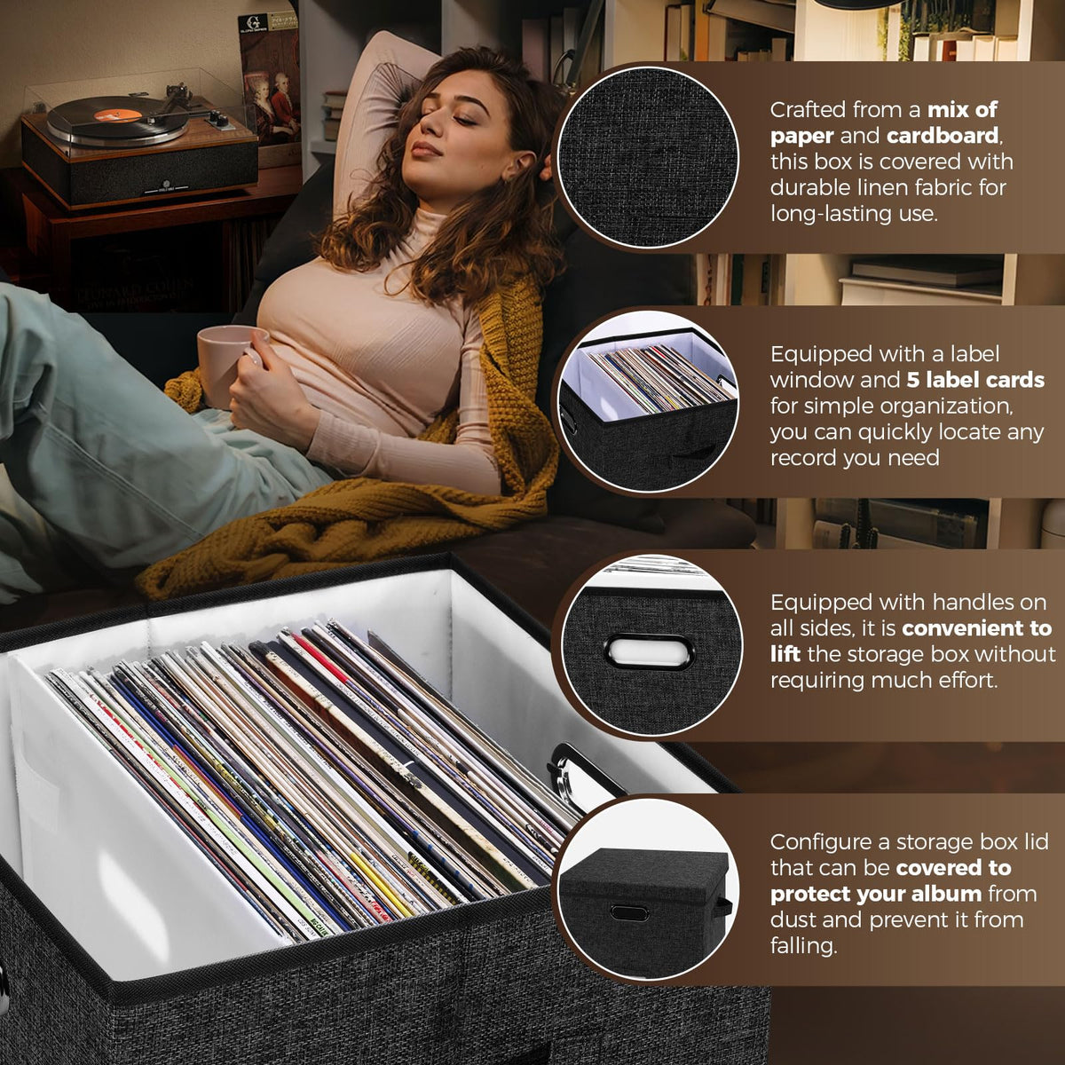 ZEDKEHO adjustable dividers keep records secure and neatly organized