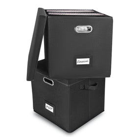 ZEDKEHO front view of two boxes showing decorative storage and stackability