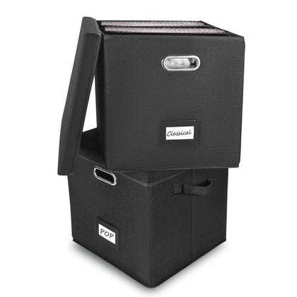 ZEDKEHO front view of two boxes showing decorative storage and stackability
